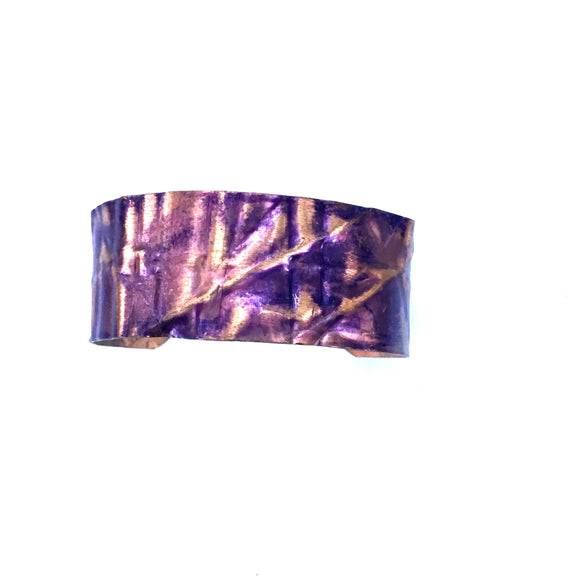 Purple 1 inch copper cuff