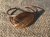 round form folded flame painted wire copper cuff