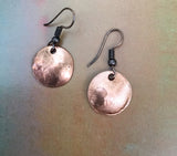 Itty Bitty Round Copper Domed Earrings