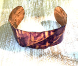 Purple 1 inch copper cuff