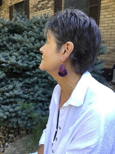 Purple Teardrop Earrings