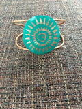 starburst jade aztec design wire copper cuff