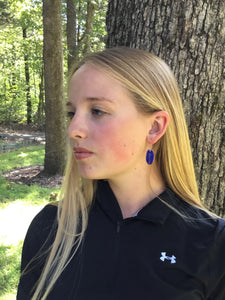 Northern Direction Cobalt Oval Earrings
