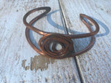 Copper Coiled copper wire cuff copper coil on two wires that shapes into a very comfortable copper band