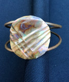 Round form-folded flame painted cuff with 2 wires for the cuff