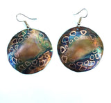 Around  The World Etched Earrings
