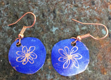 Dainty Cobalt  Flower Earrings
