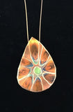 Teardrop etched flower  blossom etched around the flower for copper to shine through