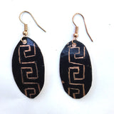 Grecian Inspired Black Oval Earrings