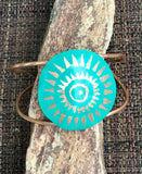 jade starburst design wire copper cuff