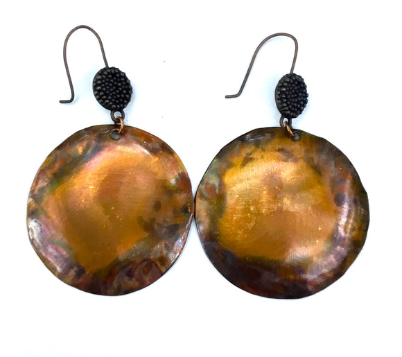 Lacy Edges Copper Earrings