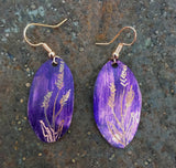 Lavender Flower Oval Earring