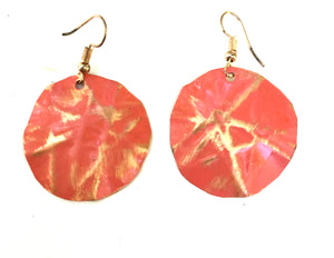 Coral Large Round Earrings