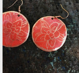 Indian Paint Brush Coral Earrings