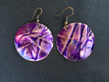 round form-folded purple earrings