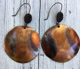 flamed with striping pattern on each side of the round domed earring